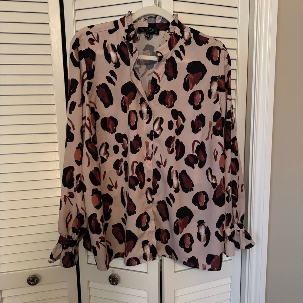 Eloquii Animal Print Blouse